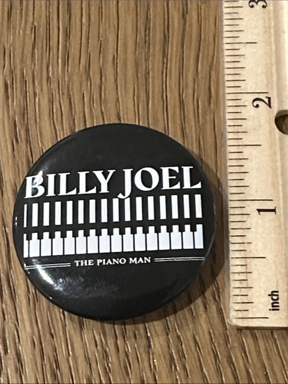 Black Billy Joel The Piano Man Button Pin - Men Accessories